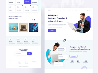 Reco ll Landing Page Design 2020 2020 trend agency agency branding digital agency interface landing page design minimal typogaphy ui ui ux uxdesign website design webui