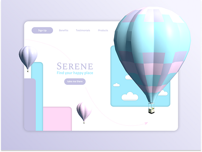 Web landing Page 3d balloons jakeux landing page mobile pastels product design ui ux web design website