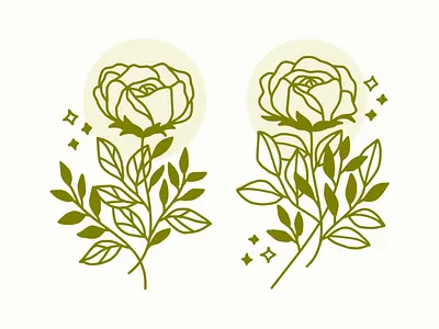 Vintage Hand Drawn Rose Lineart Illustration botanical digital art floral flower flower illustration hand drawn illustration natural nature plants