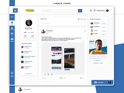 linkedIn home page redesign branding design hired jobs jobsite linkedin redesign uiuxdesign uiuxdesigner user experience user interface web design webdesign website