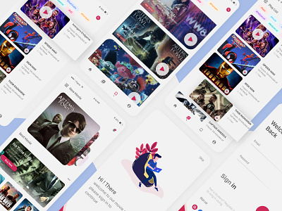 Movie Ui apps design business character characterdesign daily ui design help illustration movie movie app movies newillustration people plant profession ui ui design uiux ux