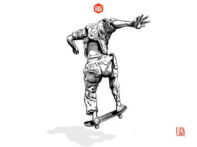 TWNBLL SKATE character design illustration logo photoshop procreate twinbull tylerluck tylerluck