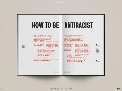 Spread Study 06 antiracist book book design design editorial editorial design grid interior layout layout design print simple type typography