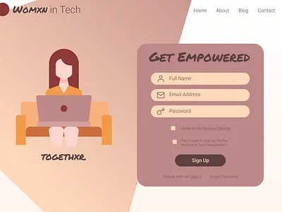 Daily UI 1 Womxn in Tech Sign Up Page 30daychallenge branding dailyui design figma figma design flat minimal ui ux web website
