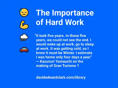 On the Making of GT1 blue clean emoji flat game development hard work minimal typoraphy