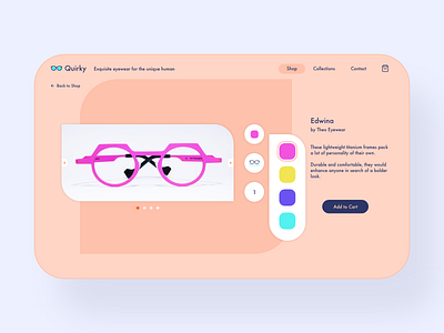 Daily UI. 012 - E-Commerce Shop adobexd branding concept dailyui design ecommerce eyewear glasses ui user interface user interface design ux