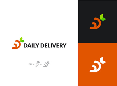 Grocery Logo - Daily Delivery Logo app branding carrot delivery app delivery logo design flat grocery grocery app icon illustration lifestyle logo minimal vector