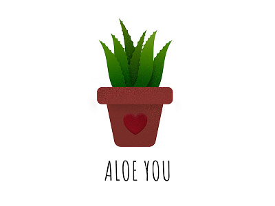 Plant Love - Aloe graphic design illustration vector