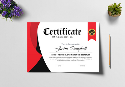 Certificate of appreciation award template in abstract style appreciation award certificate design degree template template builder