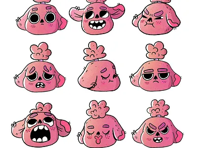 Character expressions 2d cartoon cartoon character cartoon illustration character characterdesign cute dog expressions illustration illustrator procreate