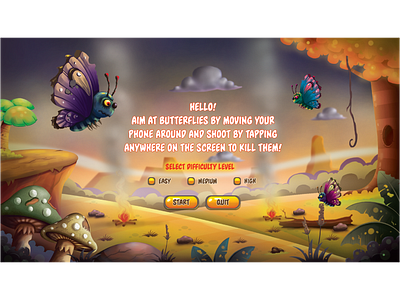 Kill the butterfly 01 coloring concept game art illustraion photoshop