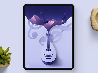 Arabic Oud Illustration arabic desert drawing illustration instruments ipad procreate ipadpro music music night musician procreate saharah عود