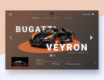 Web UI - Bugatti Veyron Concept cars sportscar uidesign uxdesign web design