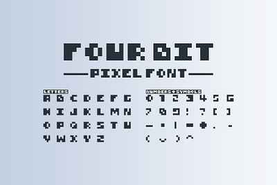 4Bit Pixel Font 4bit bit block brick digital font font design font family fonts gaming pixel pixel art retro video game