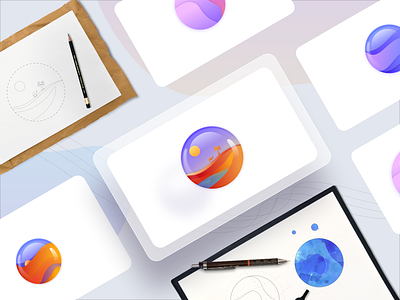 Crystal Ball - Illustration art color crystal ball design drawing exploration hero hero image homepage icon illustration logo marbles minimal sketch ui ux vector website