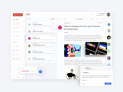 gmail redesign dashboad dashboard ui design gmail redesign ui ui design ui ux uidesigner uiux ux vector web webdesign website website concept websites