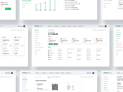 Coinarea white & black thems blockchainfirm branding clean design crypto exchange crypto wallet cryptocurrency dashboard fintech app interaction animation services trading platform ui user experience ux