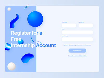 Sign up web page 3d blue form sign in sign up signup ui uidesign web web design website webui