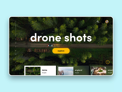 Drone Shots adobe xd adventure after effect animation app app design concept design drone experience design interaction design latvia mobile photograph travel ui ux web design