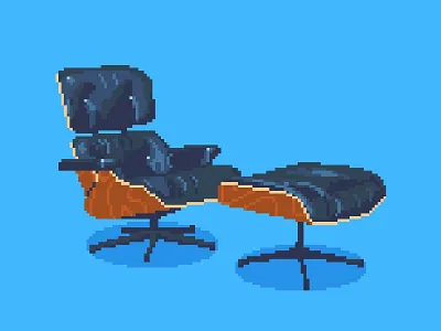 8-Bit Eames Chair 8bit 8bitart eames illustration industrialdesign lounge chair midcentury modern pdx pixel pixelart portland retro retro design