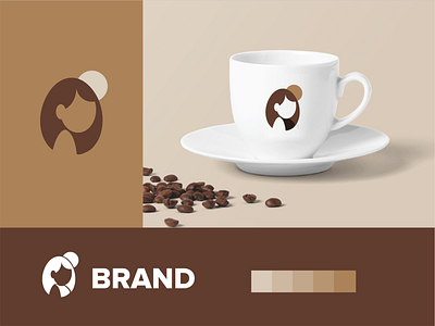 women and the sun logo branding bright coffe coffee coffee shop creative drink female girls logo logo design minimal modern negative space sun sunrise sunset women