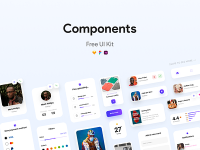 Components - A Free UI Kit 2020 app design design flat inspiration interface minimal mobile mobile app mobile design mobile trends mobile ui mobileinspiration mobiletrends mobileui trending uidesign uiinspiration uitrends uiuxdesign