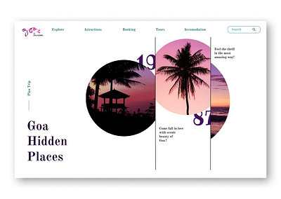 Goa Tourism landing page design goa illustration landing page photoshop ui webdesign