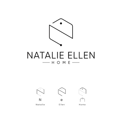 Natalie Ellen Home adobe illustrator black and white clean logo home line logo logo modern logo real estate