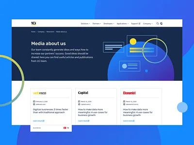 Design for Newsroom Section 1ci circles design flat gradient illustration layout ui ux vector web website