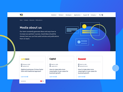 Design for Newsroom Section 1ci circles design flat gradient illustration layout ui ux vector web website