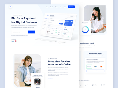 Pay Website branding business clean dashboard design designer fintech landing page landing pages payment saas testimonials ui uidesign ux uxdesign web web app webdesign website