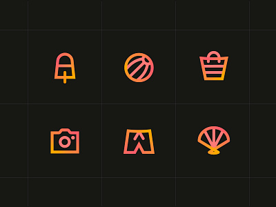 icons summer gradient icons logo minimal summer ui