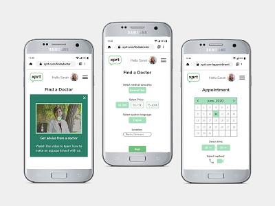 How to find a Doctor: XPRT screens appointment booking booking app booking system doctor app health health app health care healthcare mobile mobile app mobile app design mobile design mobile ui product design ui ui design user experience user interface ux ux design