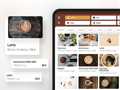 Coffee Order App app app design blur card checkout design food interface ios ipad mobile order portfolio products