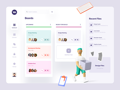 Task Management App analytics booking app calendar card ui dashboard dashboard app dashboard template gradient illustration management app meeting meeting app product design task list task management task manager typography ui ux web app