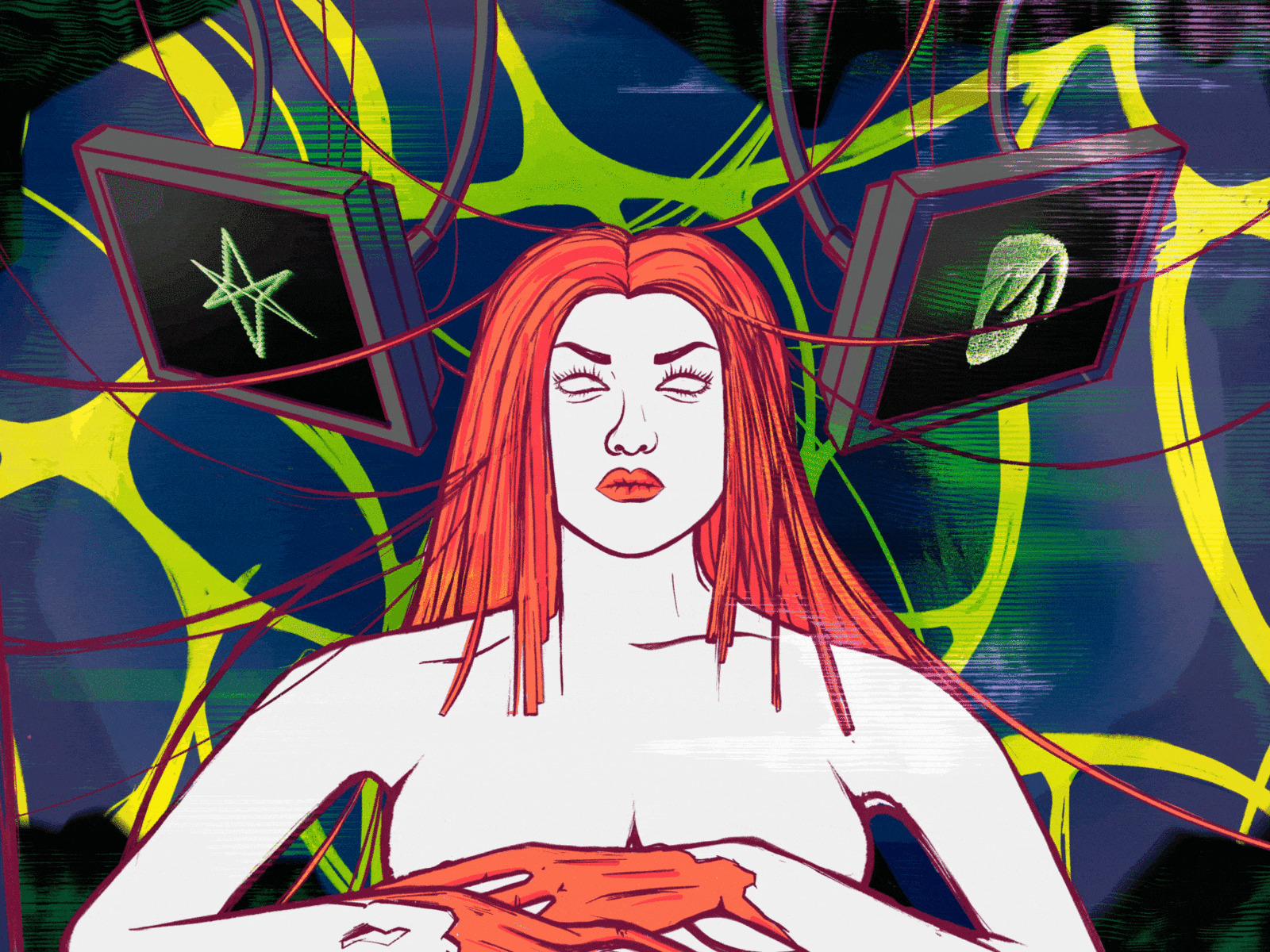 Parasite Eve Illustration art bmth bring me the horizon cyber cyberpunk eve girl glitch glitche illustrate illustration illustrator martovsky parasite eve procreate