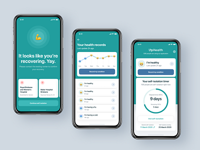 UpHealth. COVID-19 screening app app branding covid19 health healthcare ios14 mobile app mobile design product design ui design uidesign