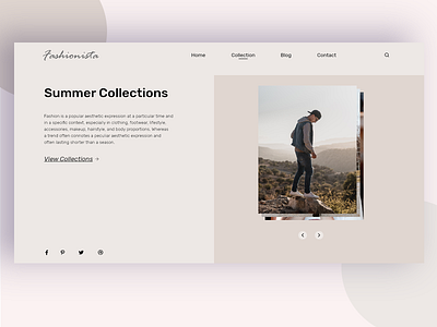 Fashion UI design landing page user experience designer userinterface