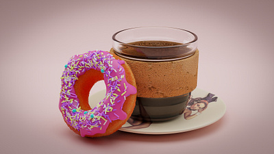 Hello World 3d artist blender coffee cup design doughnuts experimental first design graphic design personal product design render