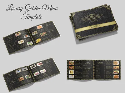 Luxury Golden Menu Template branding brochure brochure design design food and drinks food menu graphic design luxury menu menu menu design minimal modern modern design print design restaurant restaurant menu template typography vector