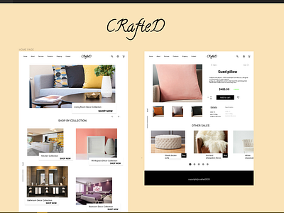 Crafted e-commerce branding design e commerce design e commerce shop e commerce website furniture store logo minimal typography uiux web website