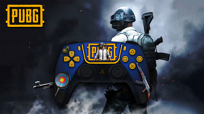 PUBG Themed PS5 Controller adobe photoshop advertising blend branding console design gaming playstation5 ps5 videogames