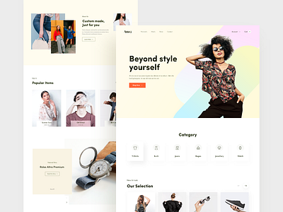 Anna's Landing Page colorful concept creative ecommerce fashion landing page landing page design lifestyle lifestyle brand minimal minimalism minimalist tranding typogaphy uidesign user inteface ux ui