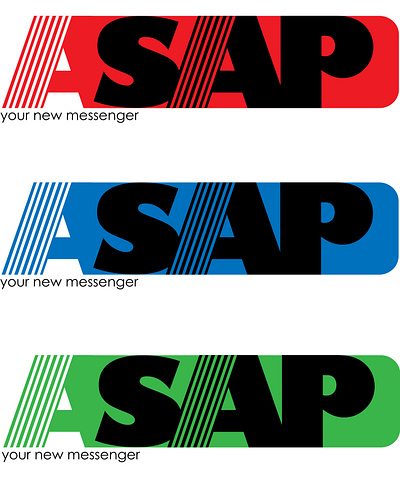 ASAP messenger logo app design flat icon minimal typography ui ux vector web