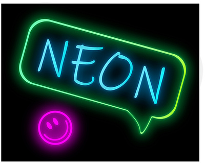 Neon flat illustration font font design fonts illustration kammerel neon colors neon effect neon lights vector