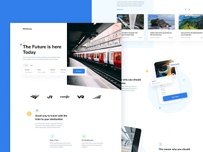 Metroway Landingpage bussines card clean design explore flight landing page train travel ui