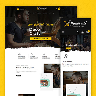 Handcraft – Handmade Gifts, Art & Crafts – eCommerce Responsive art design ecommerce fashion opencart prestashop responsive shopify style templatetrip woocommerce wordpress