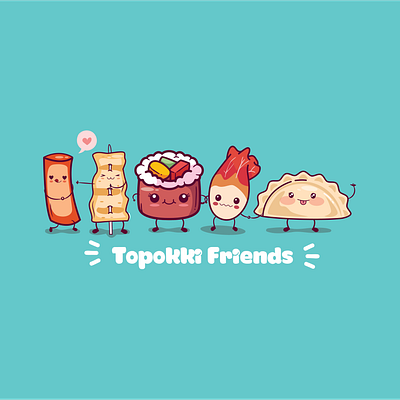 Topokki Friends logo adobe illustrator branding dimsum food korea korea food logo logo design toppokki