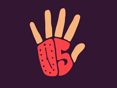 Five on Five 5 clientwork clock countdown custom lettering five hand hand drawn handlettering itsjerryokolo jerryokolo logo designer logotype number palm procreate sticker design typography youtube