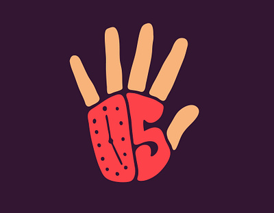 Five on Five 5 clientwork clock countdown custom lettering five hand hand drawn handlettering itsjerryokolo jerryokolo logo designer logotype number palm procreate sticker design typography youtube